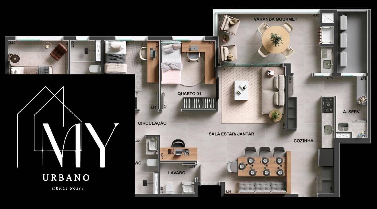 Apartamento à venda com 3 quartos, 181m² - Foto 14